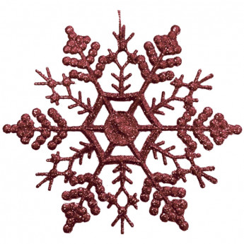 Новогоднее украшение подвеска "Снежинка-паутинка красная" 16,5*16,5 см