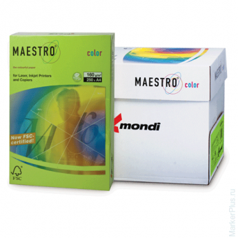 Бумага MAESTRO color А4, 160 г/м2, 250 л., интенсивно-зеленая MA42