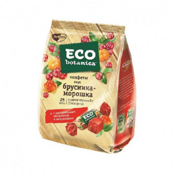 Мармелад конфеты Eco Botanica вкус брусника-морошка,желейные, 200г