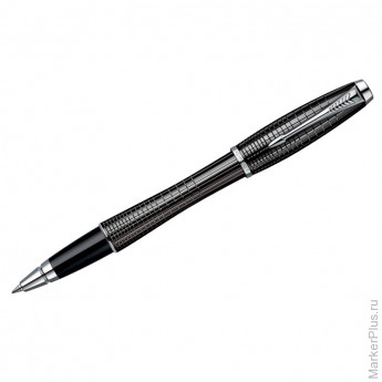 Ручка-роллер "Urban Premium Ebony Metal Chiselled CT" черная, 0,8мм, подар.уп.