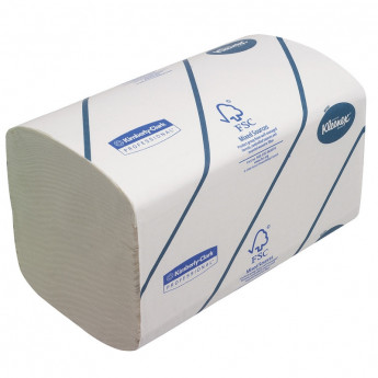 Полотенца бумажные лист. Kimberly-Clark "Kleenex", (S-сл), 2-слойные, 124л/пач, 21,5*31,5, белые