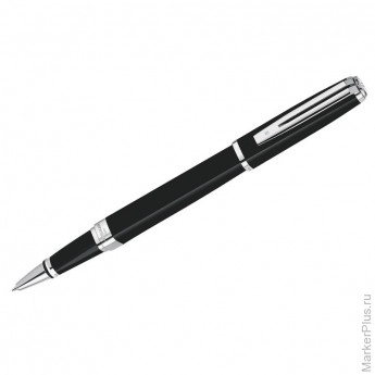 Ручка-роллер "Exception Slim Black Lacquer ST" черная, 0,8мм, подар.уп.